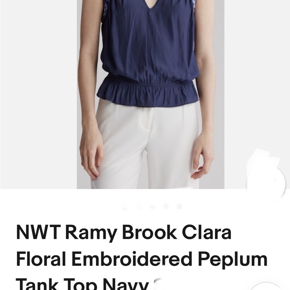 Ramy Brook Clara Soring Navy Top NWT! M